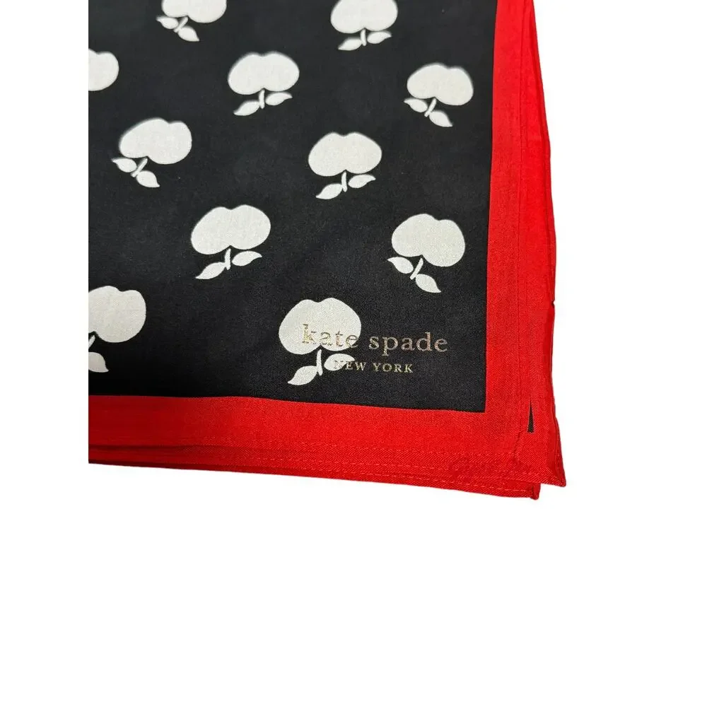 Kate Spade tossed apple square scarf silk New